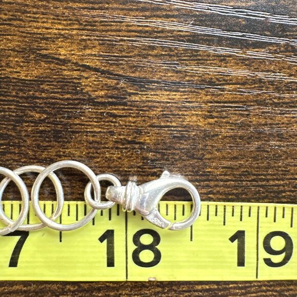 VTG Sterling Silver 925 Large Round Link Chain Necklace Size 18.5" Length - Picture 9 of 9